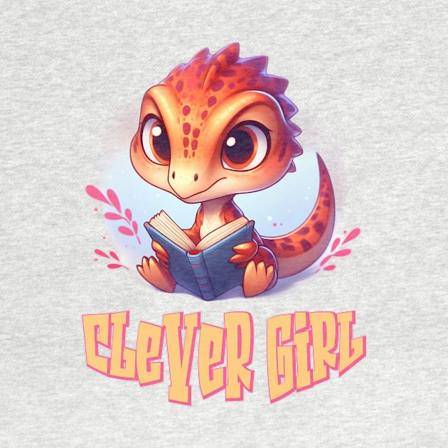 Cute Velociraptor Clever Girl Illustration by Dmytro